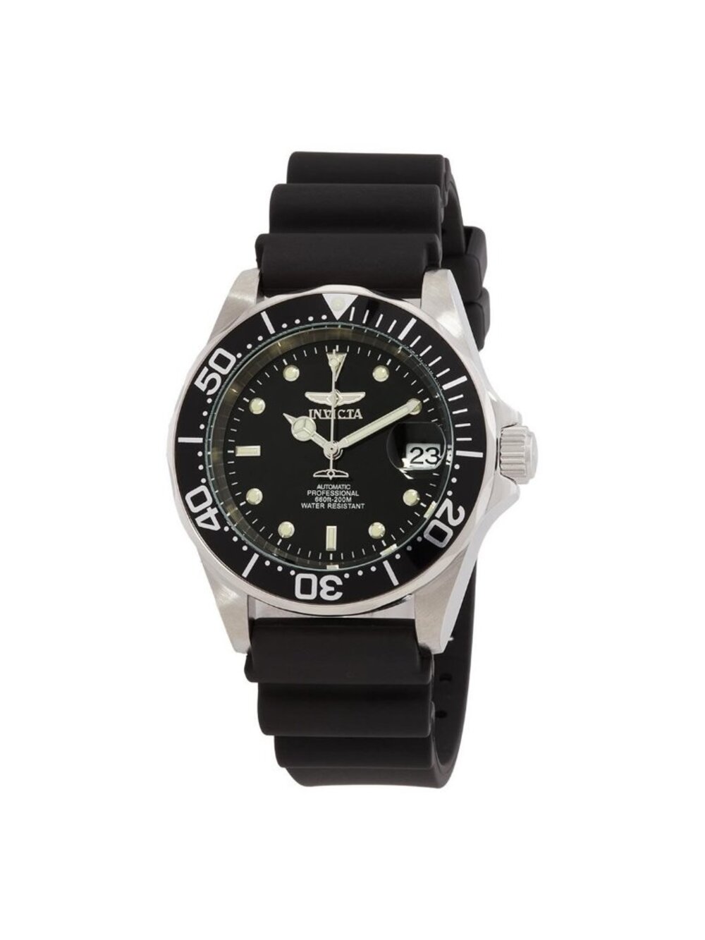 NWT Invicta Pro Diver Automatic Steel Black Rubber Men's Watch